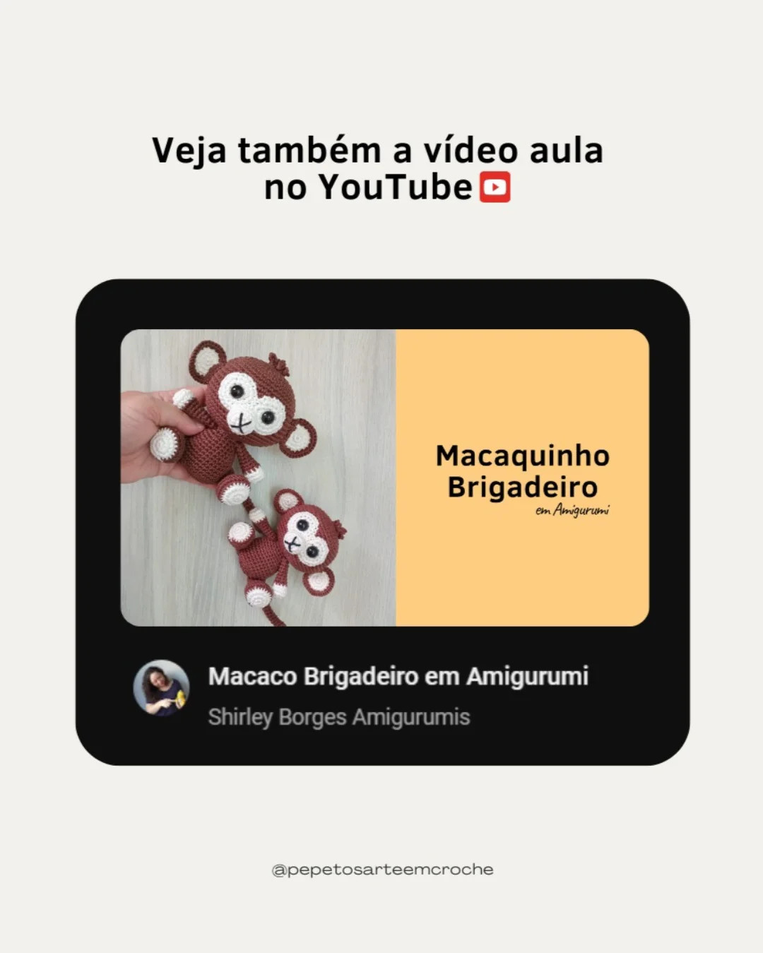 Gráfico de Amigurumi: Macaquinho Brigadeiro