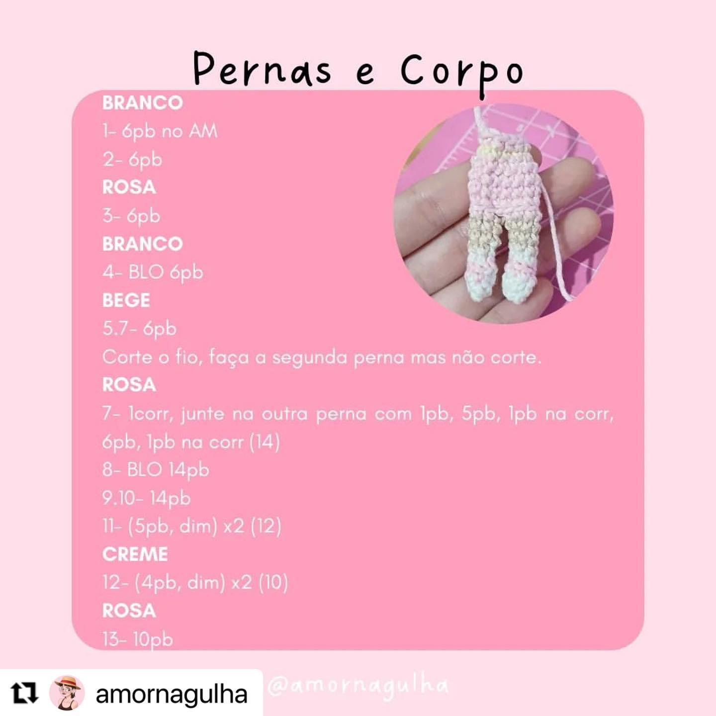 Gráfico de Amigurumi Melanie: Receita Gratuita!