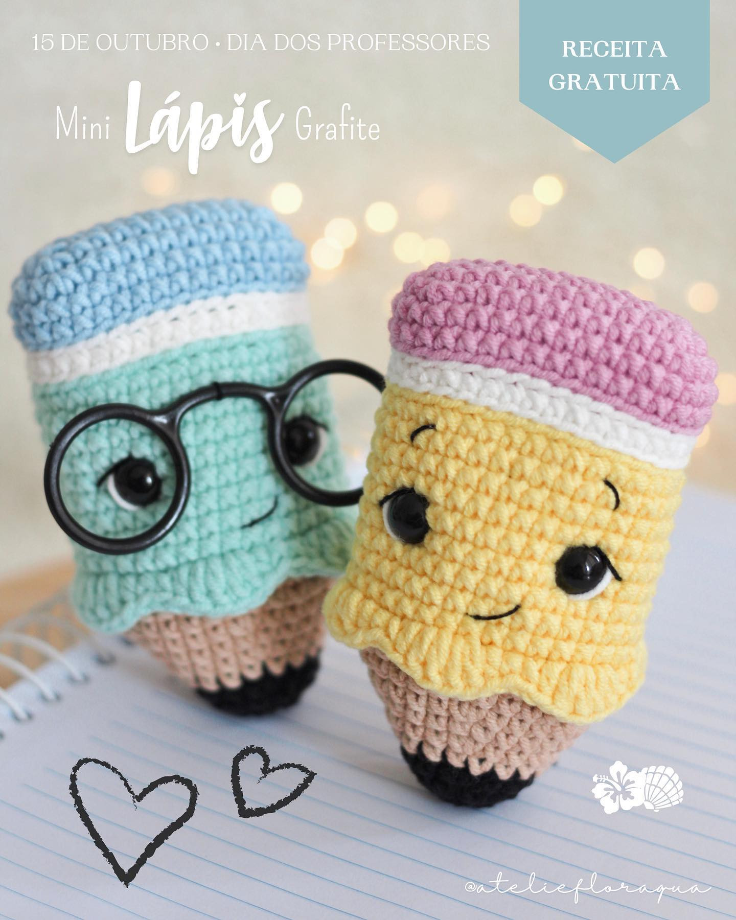 Gráfico de amigurumi: Mini Lápis de Grafite