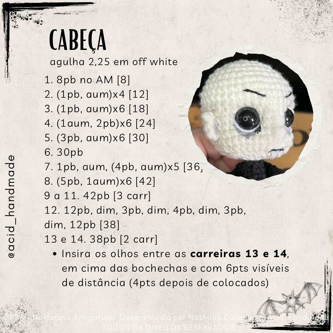 Gráfico de amigurumi Nosferatu grátis