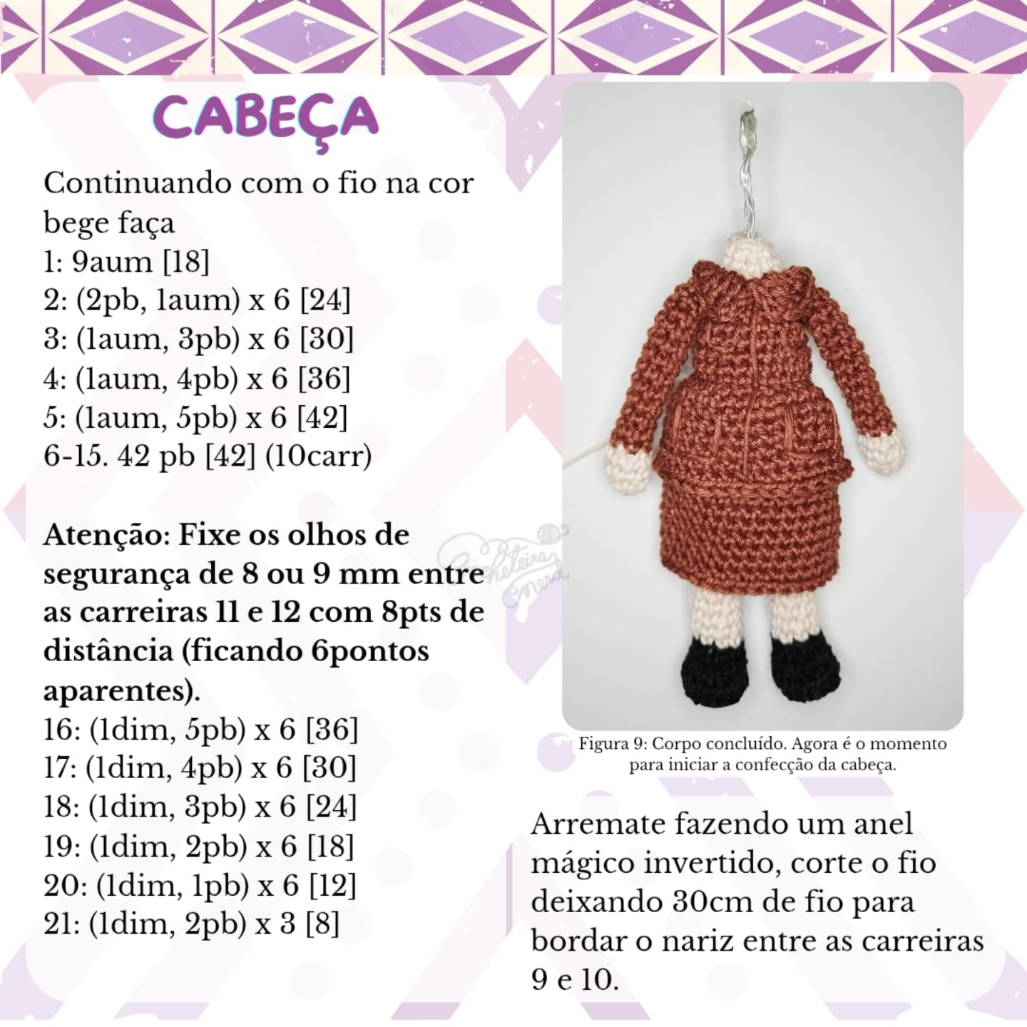 Gráfico de amigurumi Simone de Beauvoir