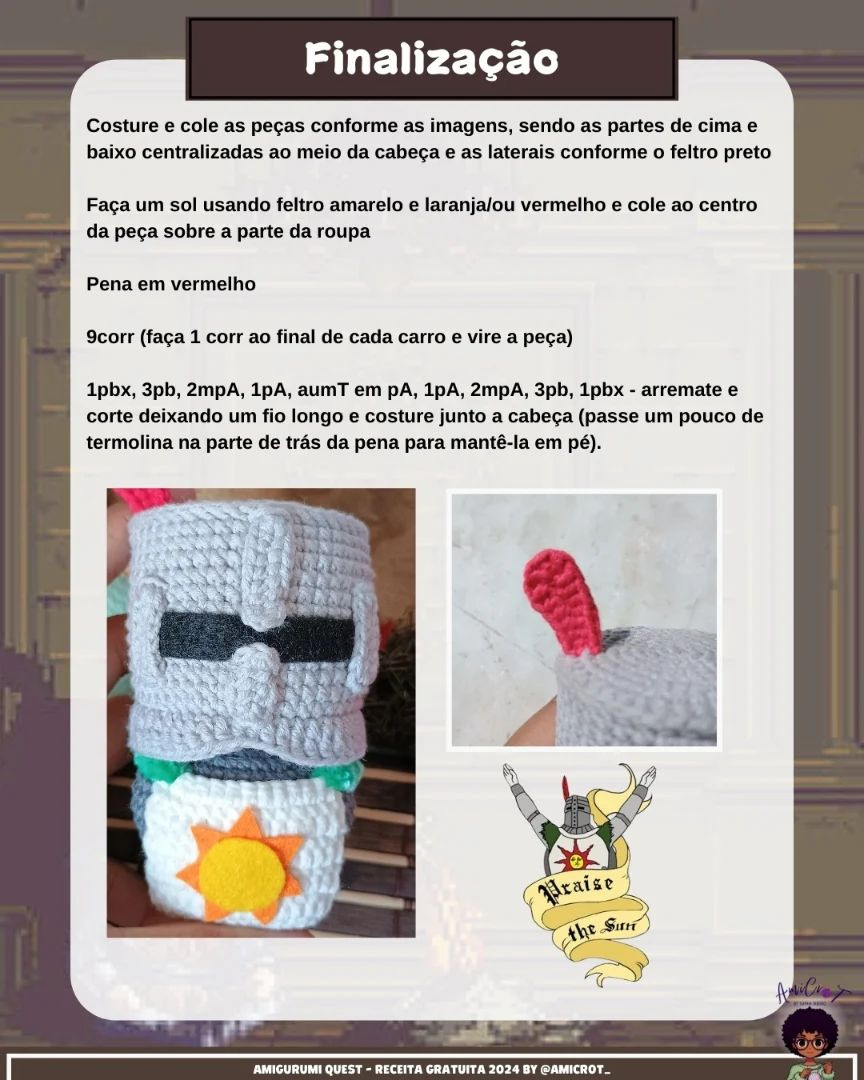 Gráfico de Amigurumi: Solaire de Astorias (Dark Souls)