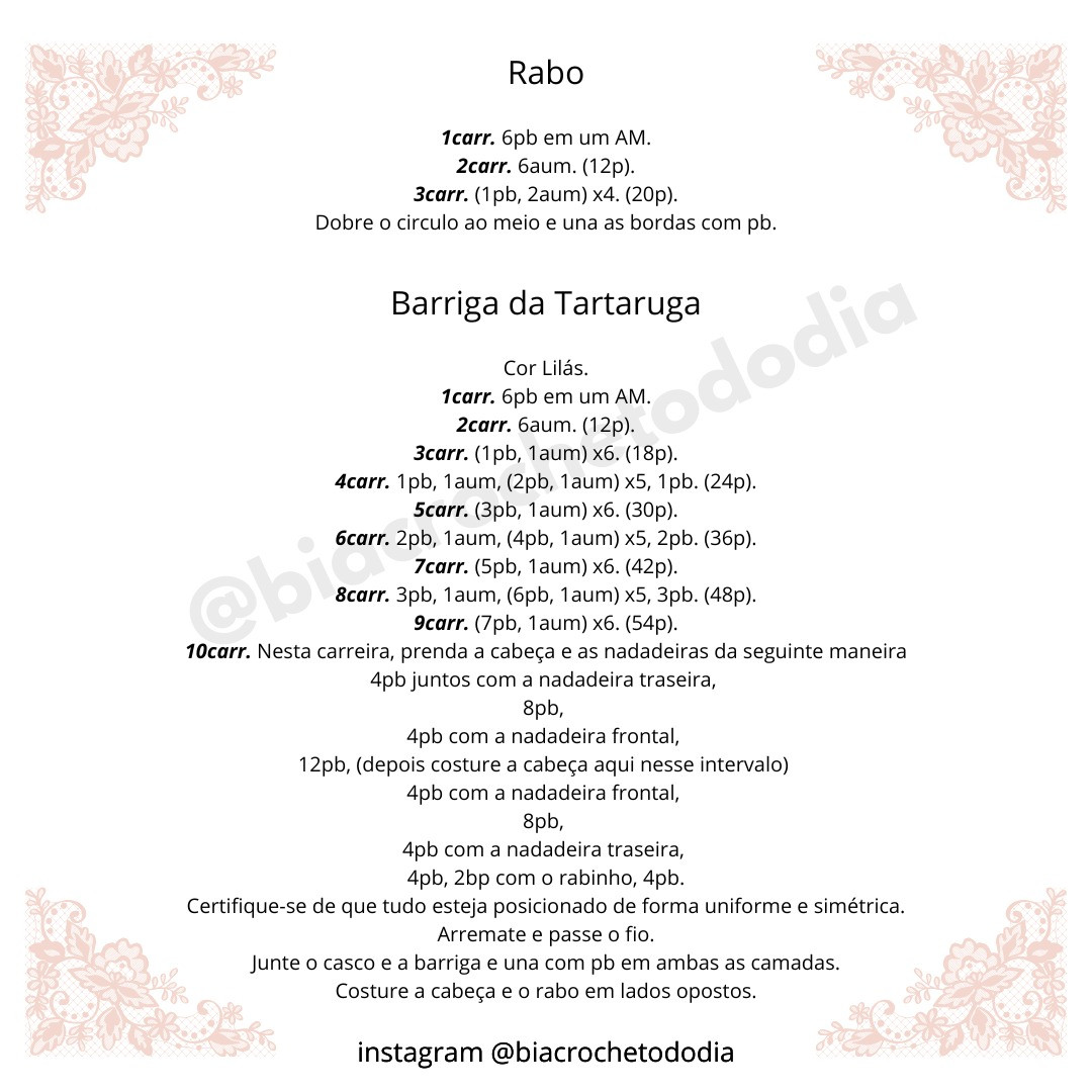 Gráfico de Amigurumi Tartaruga: Mimo em crochê para iniciantes!