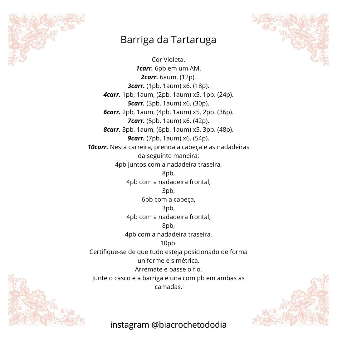 Gráfico de Amigurumi Tartaruga: Mimo em crochê para iniciantes!