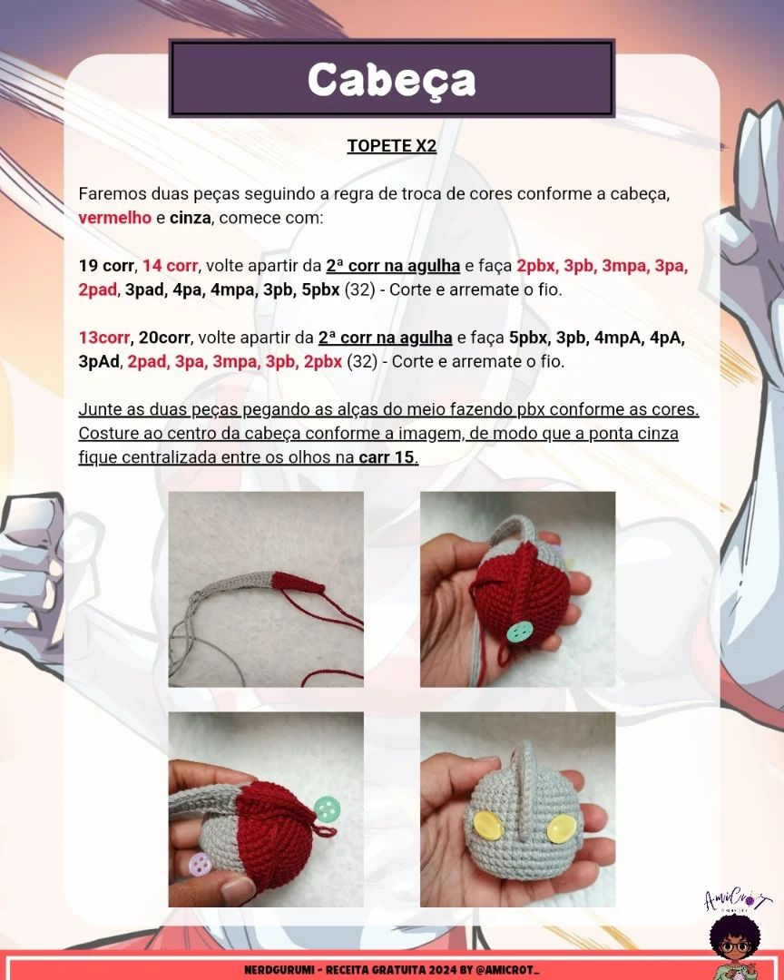 Gráfico de Amigurumi Ultraman: Faça seu próprio herói!