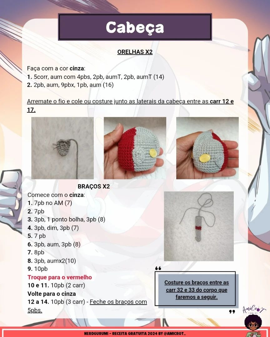 Gráfico de Amigurumi Ultraman: Faça seu próprio herói!
