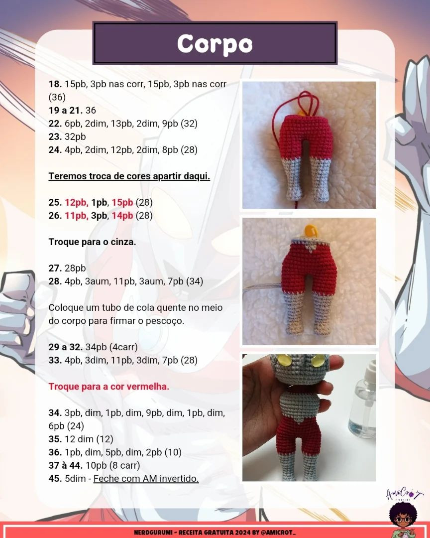 Gráfico de Amigurumi Ultraman: Faça seu próprio herói!