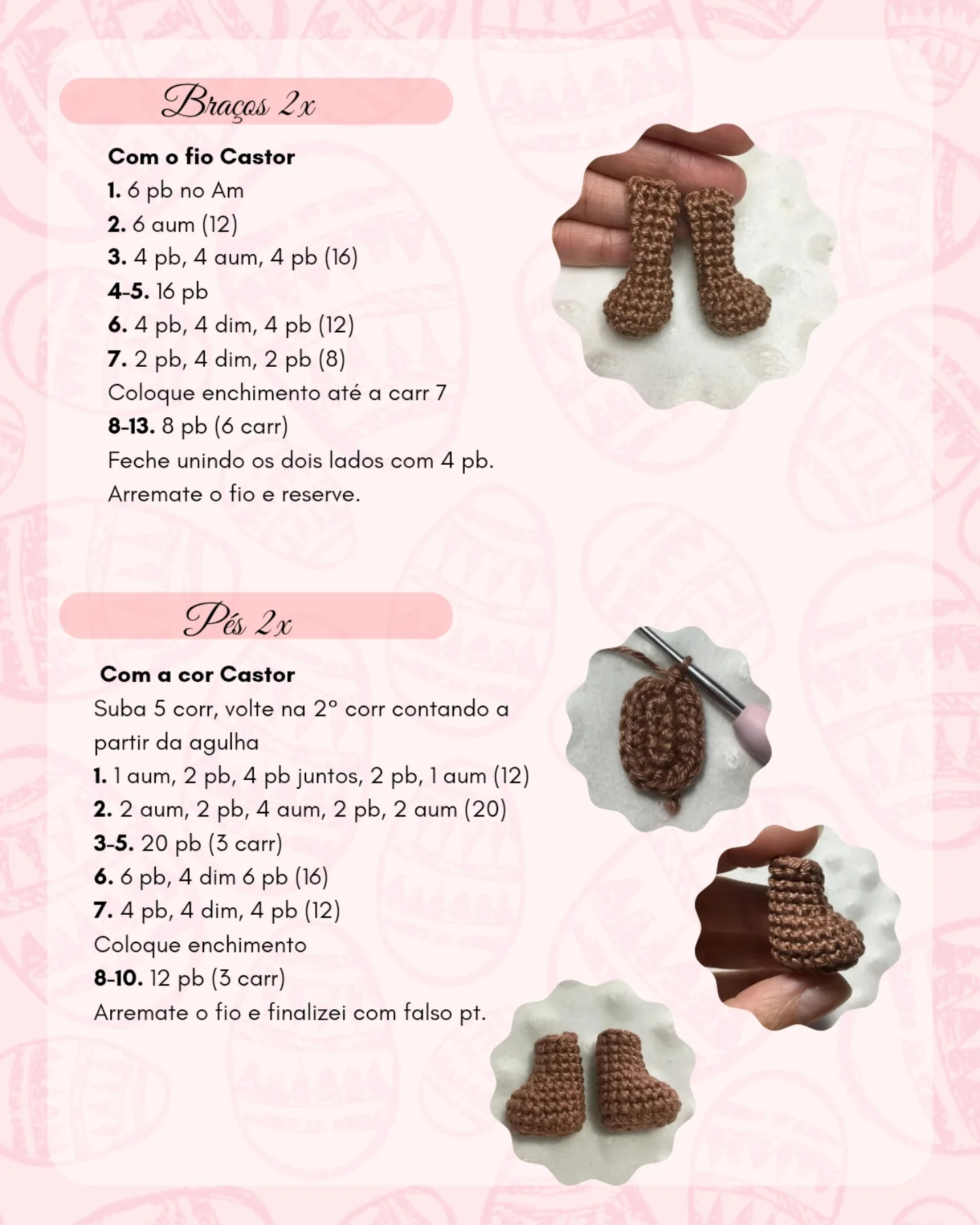 Gráfico de Amigurumi Urso com Touca de Coelho Grátis