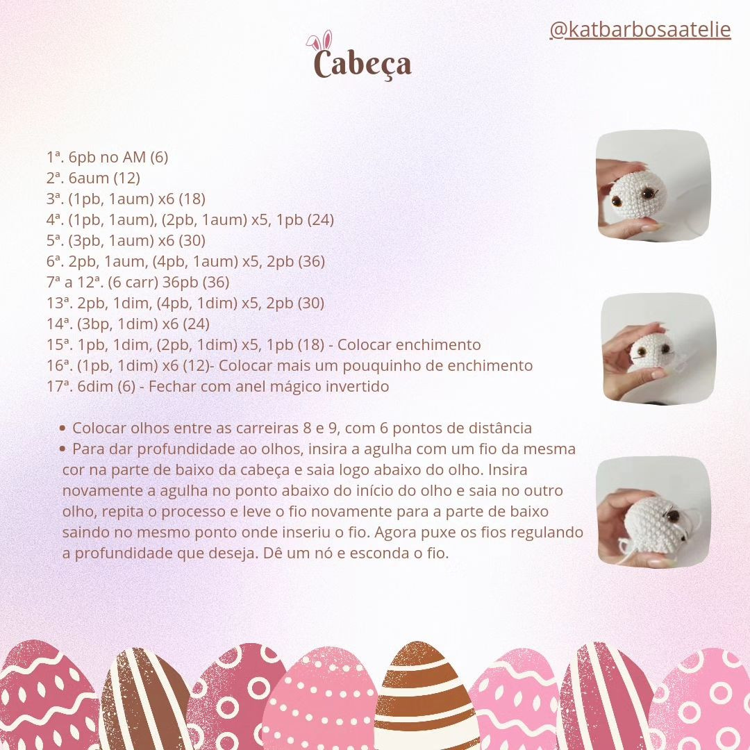 Gráfico de chaveiro coelhinho amigurumi grátis