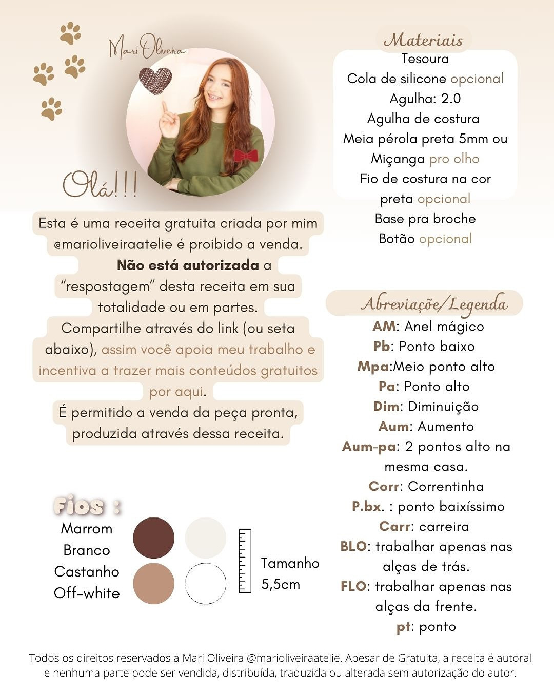 Gráfico de crochê: Adorável Cachorrinho de Crochê