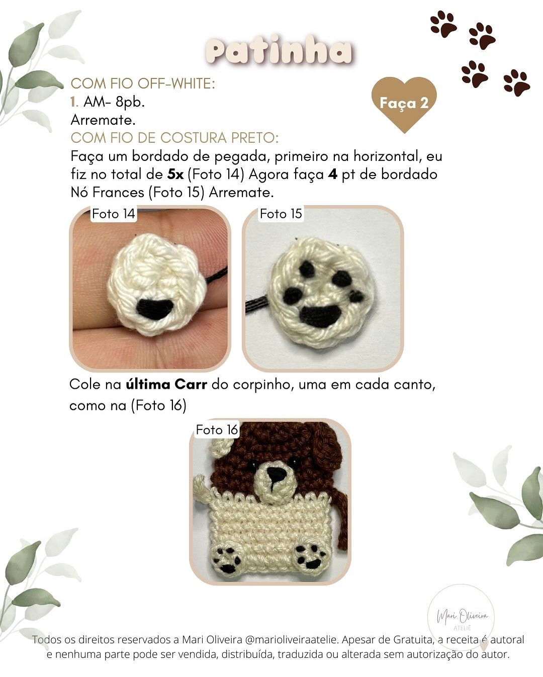 Gráfico de crochê: Adorável Cachorrinho de Crochê