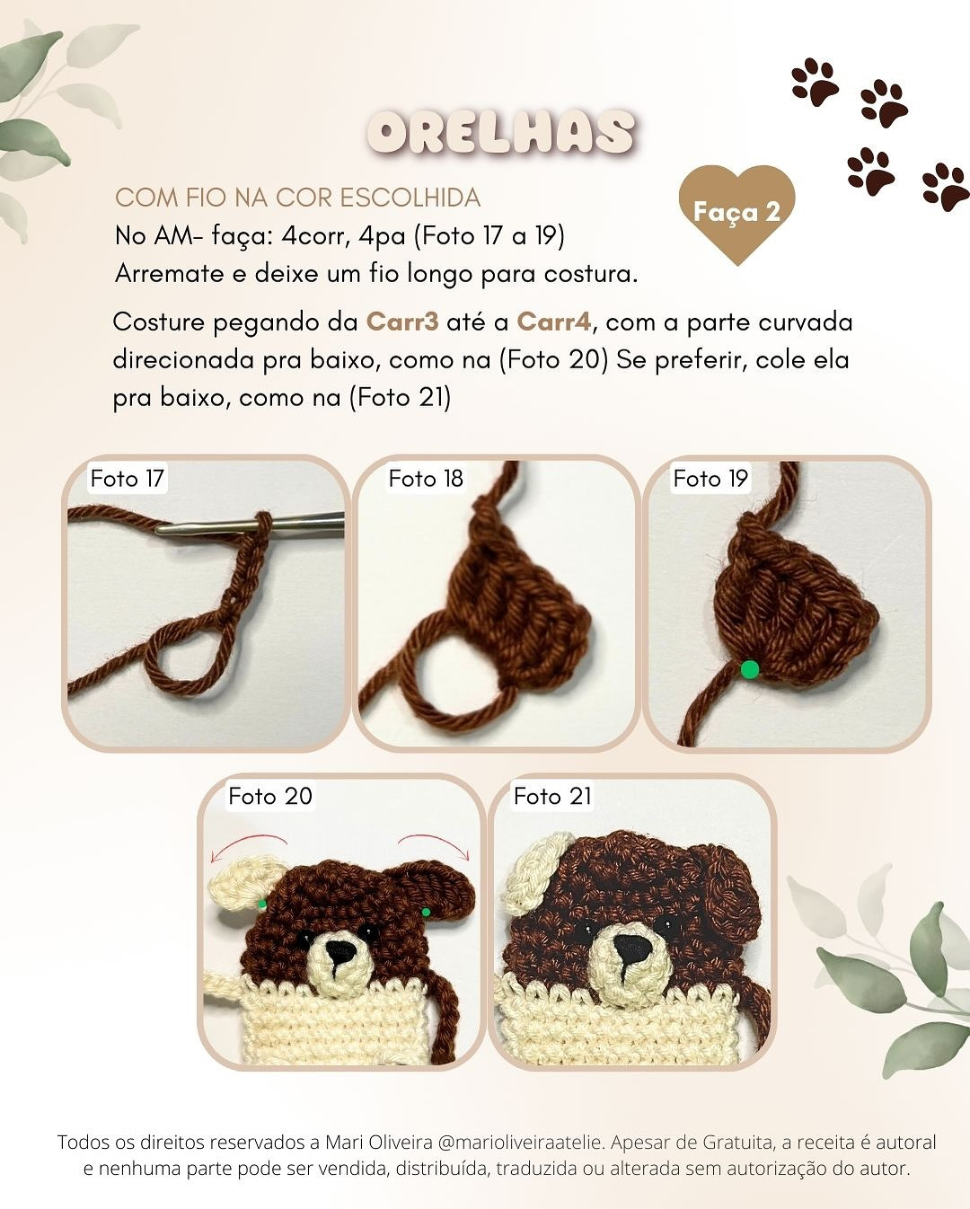 Gráfico de crochê: Adorável Cachorrinho de Crochê