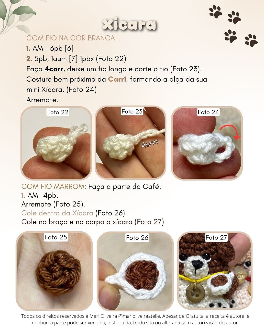 Gráfico de crochê: Adorável Cachorrinho de Crochê