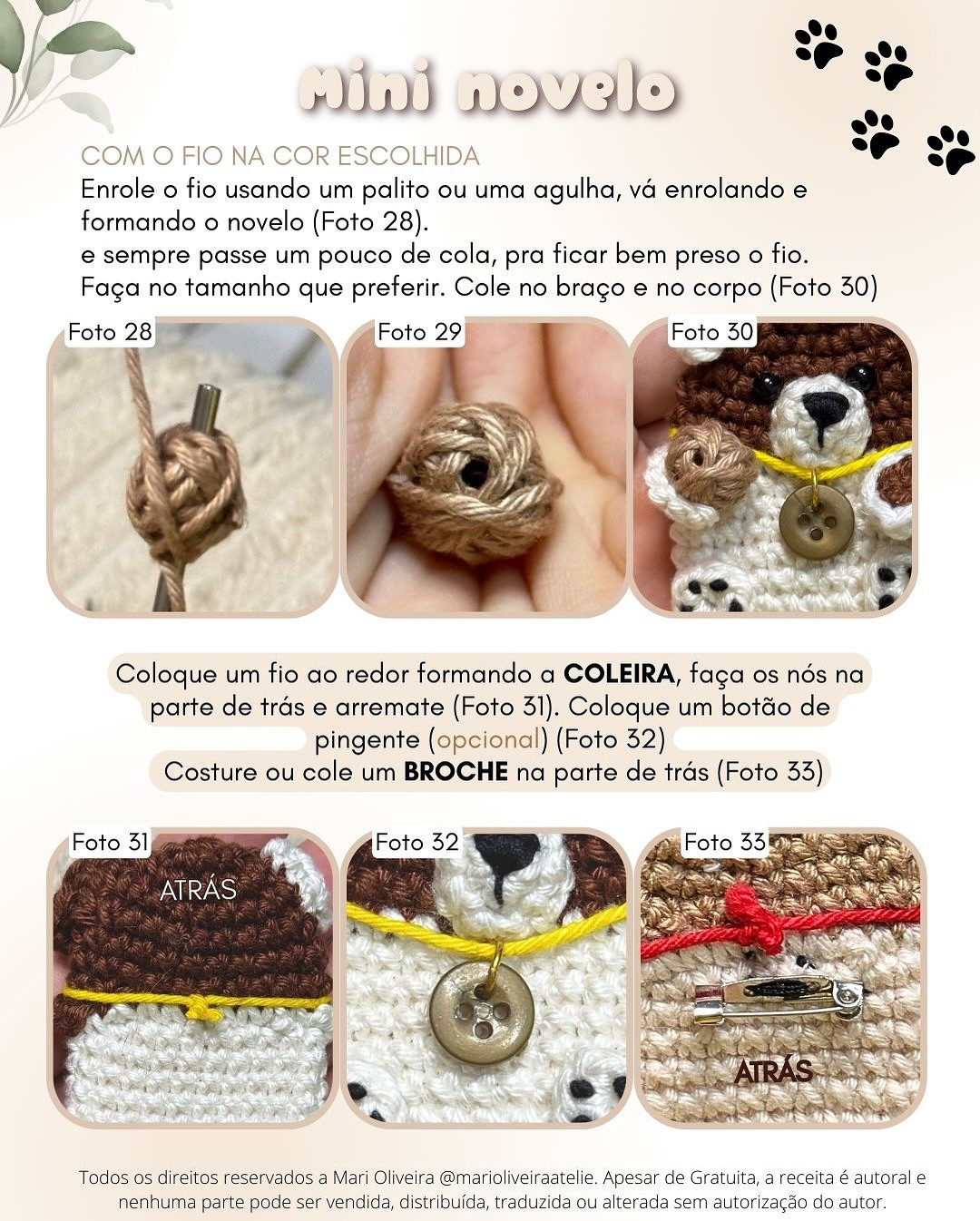 Gráfico de crochê: Adorável Cachorrinho de Crochê