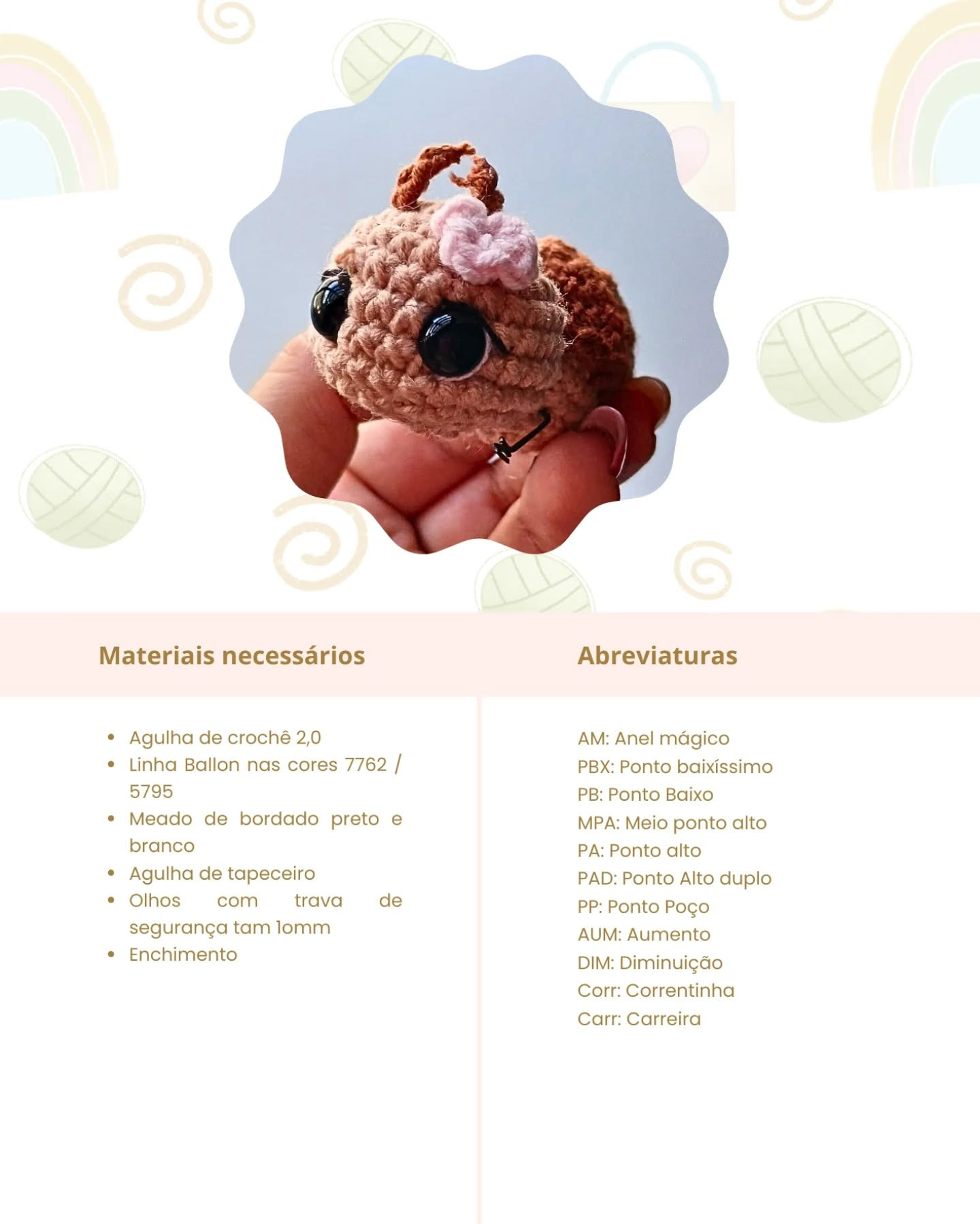 Gráfico de crochê amigurumi Cerejinha: receita gratuita.