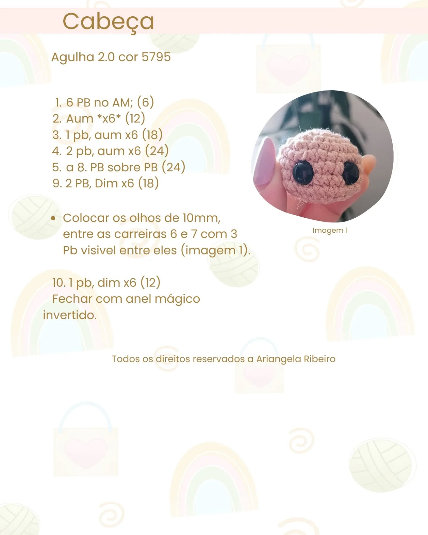 Gráfico de crochê amigurumi Cerejinha: receita gratuita.