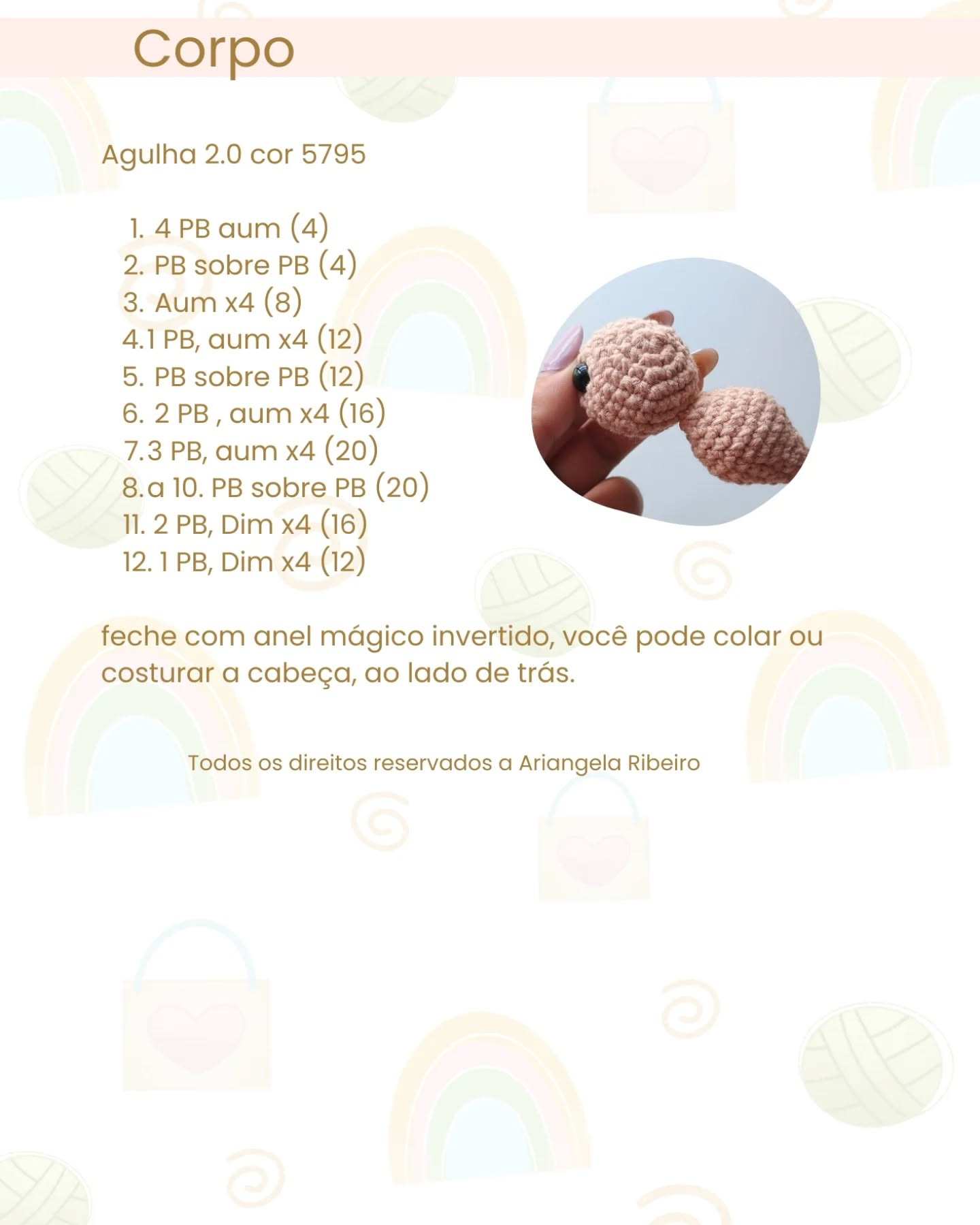 Gráfico de crochê amigurumi Cerejinha: receita gratuita.