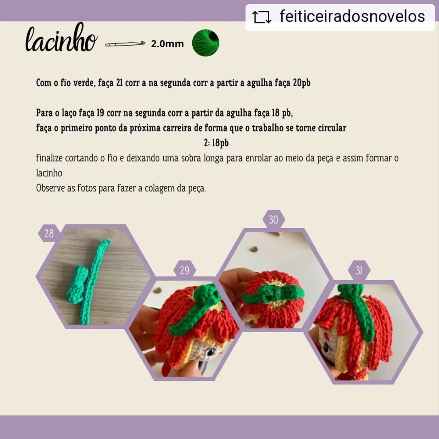 Gráfico de crochê amigurumi da Emília