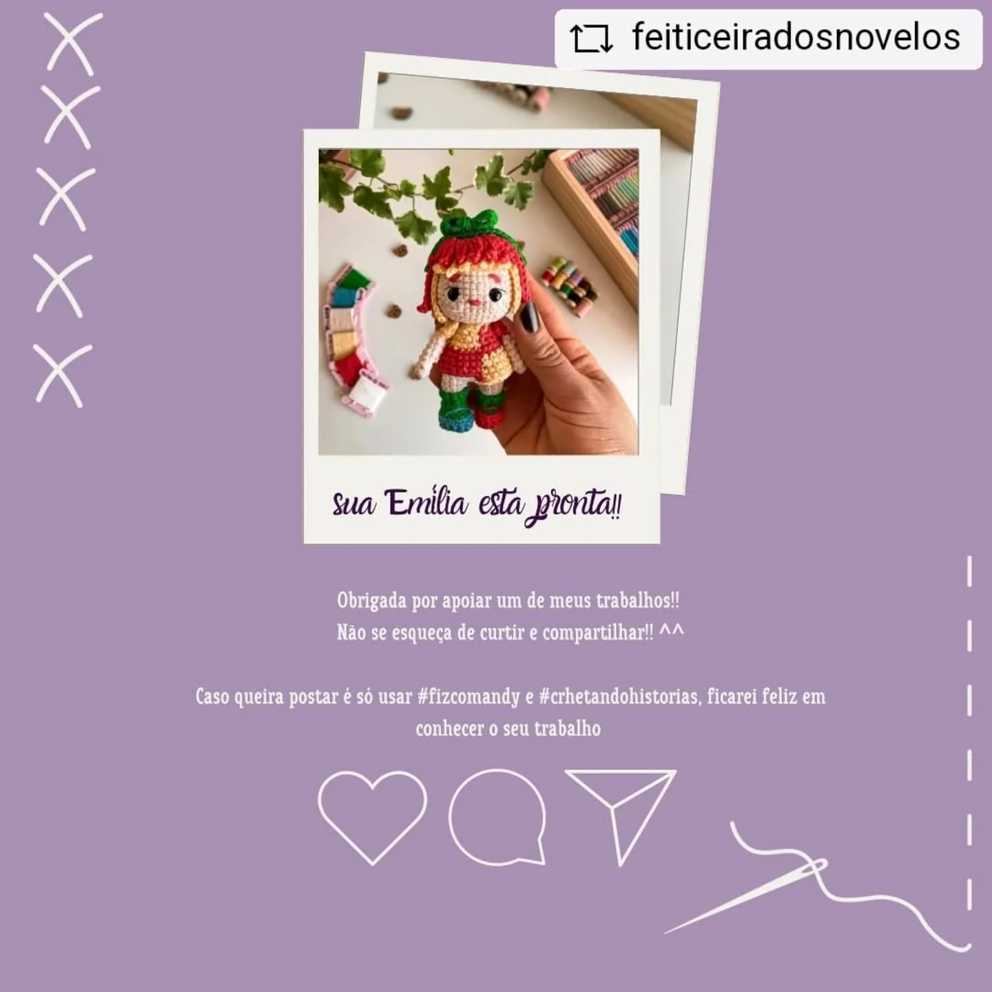Gráfico de crochê amigurumi da Emília