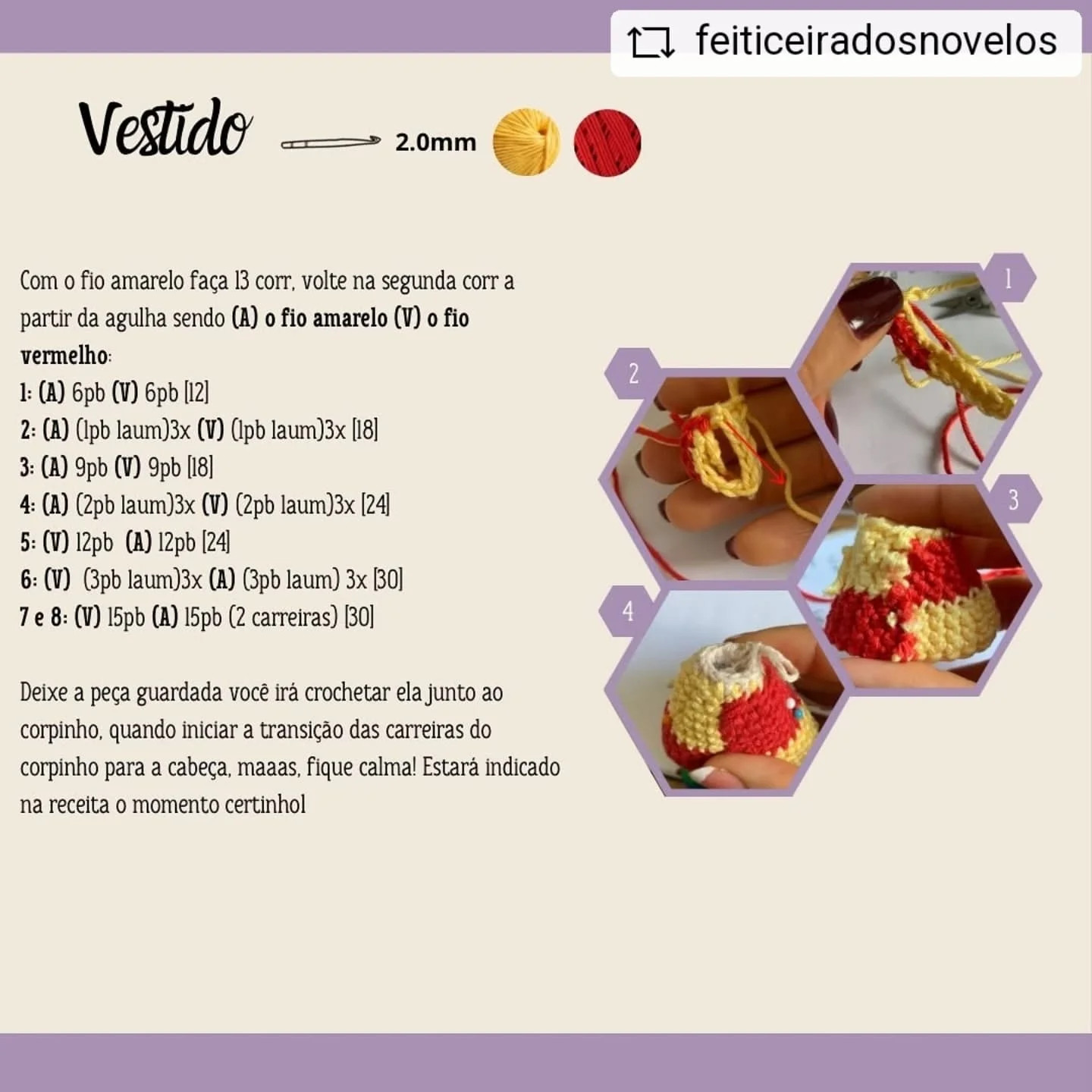 Gráfico de crochê amigurumi da Emília