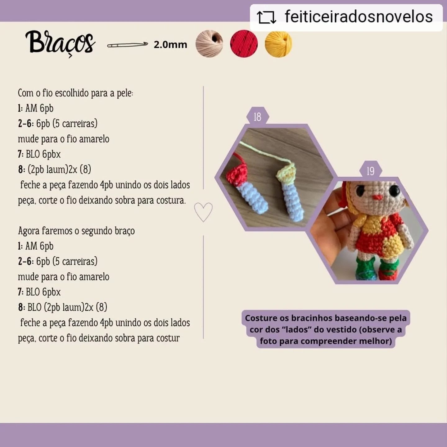 Gráfico de crochê amigurumi da Emília
