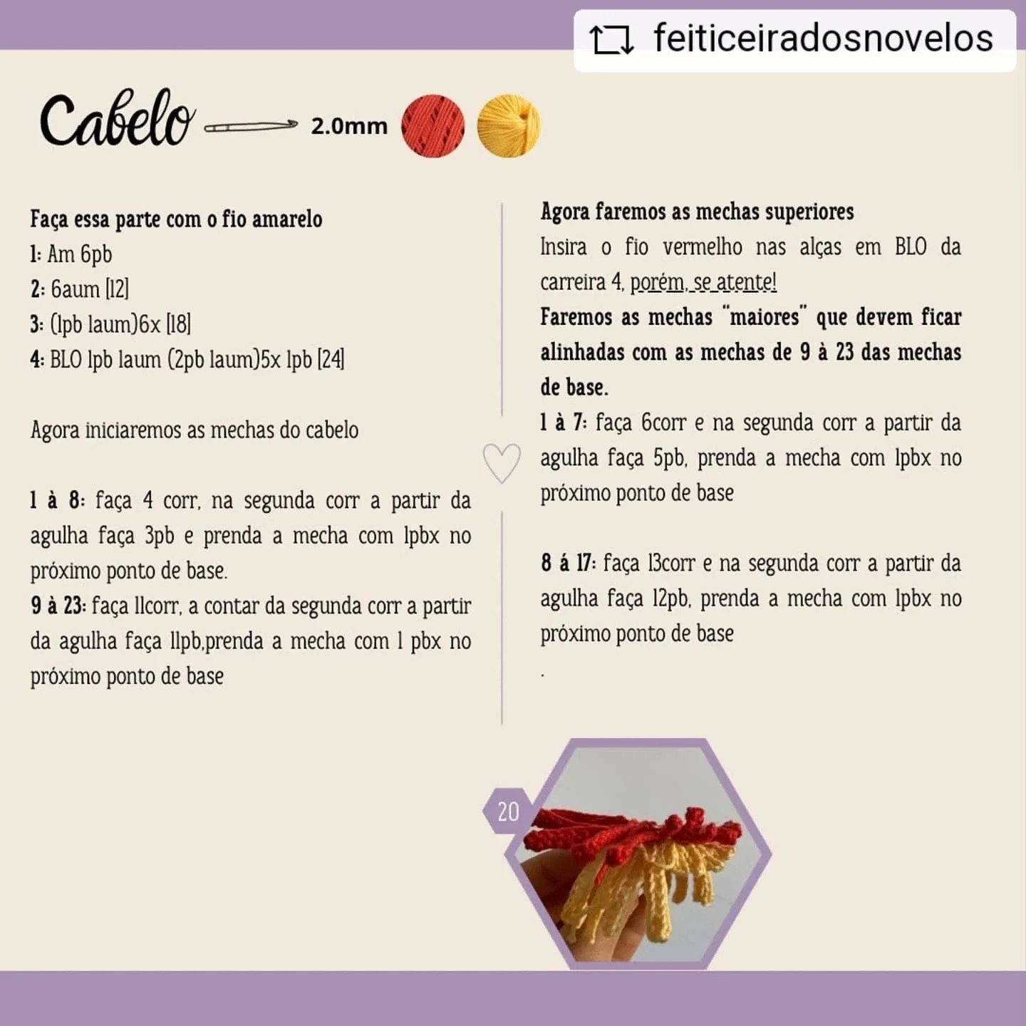 Gráfico de crochê amigurumi da Emília