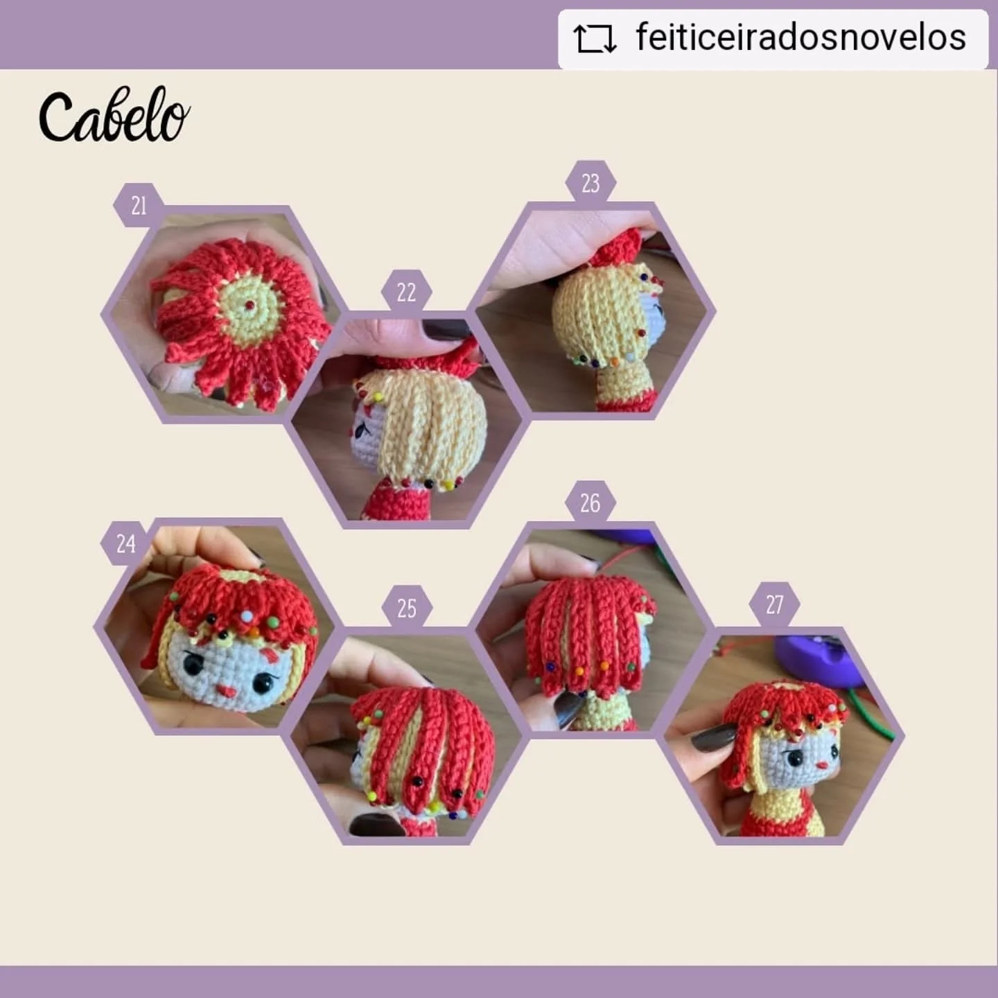 Gráfico de crochê amigurumi da Emília