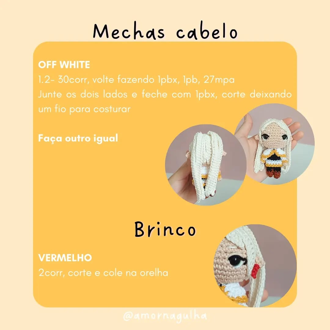 Gráfico de crochê amigurumi Frieren grátis