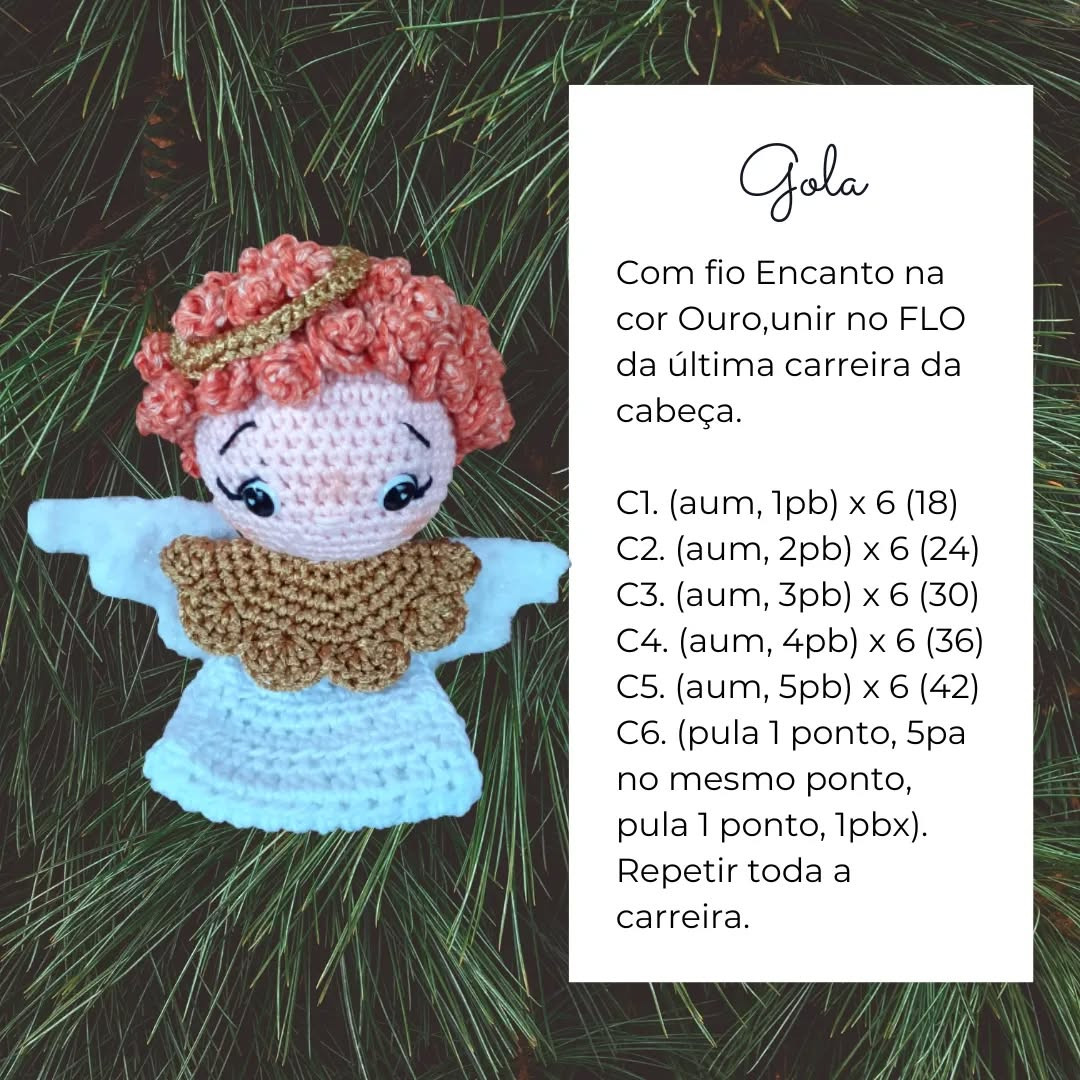 Gráfico de crochê: Anjinho fofo para Natal