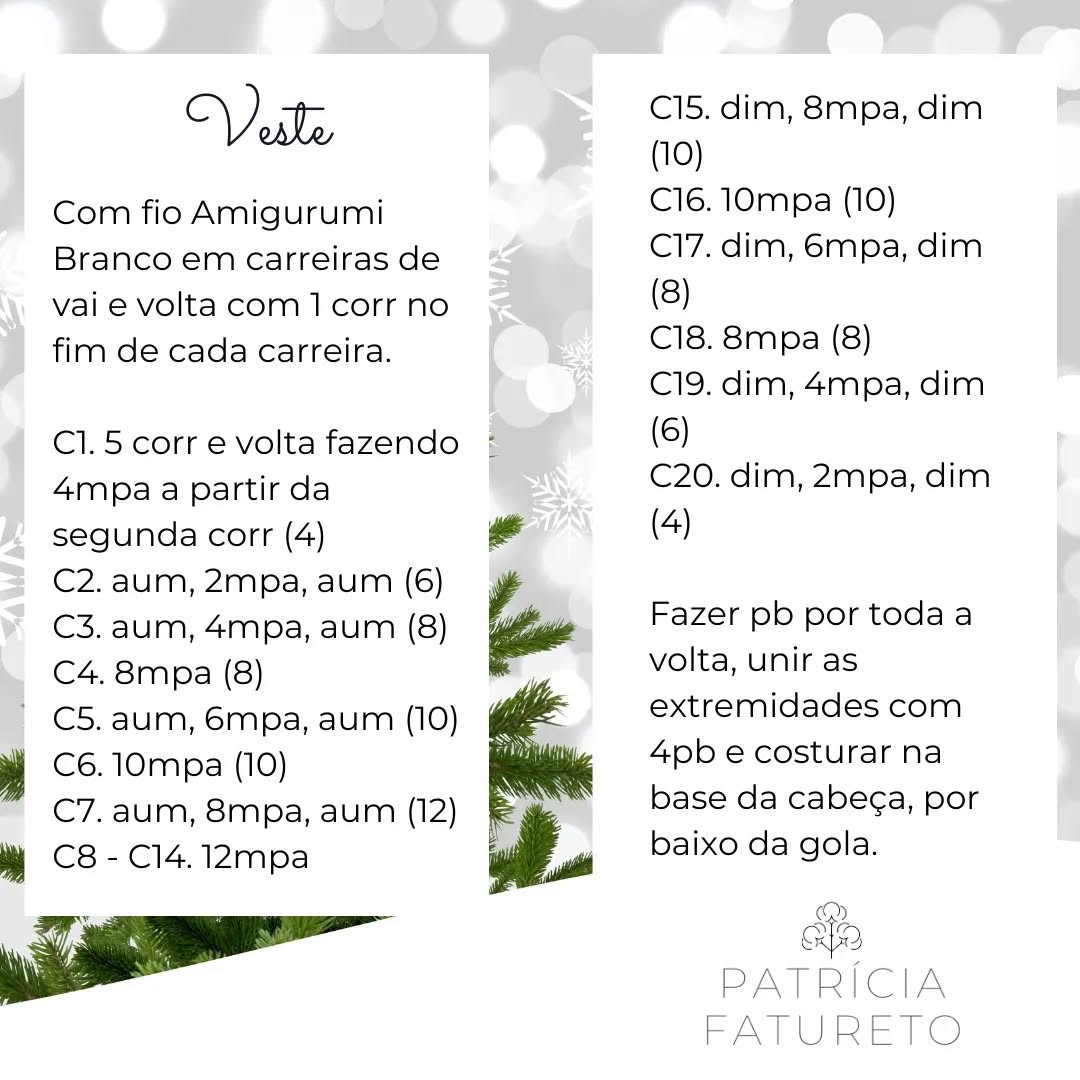 Gráfico de crochê: Anjinho fofo para Natal