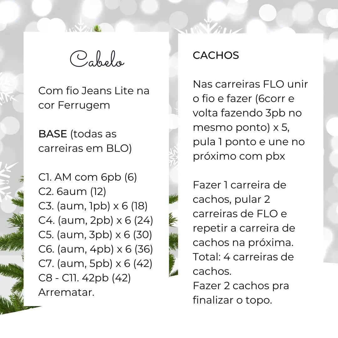Gráfico de crochê: Anjinho fofo para Natal