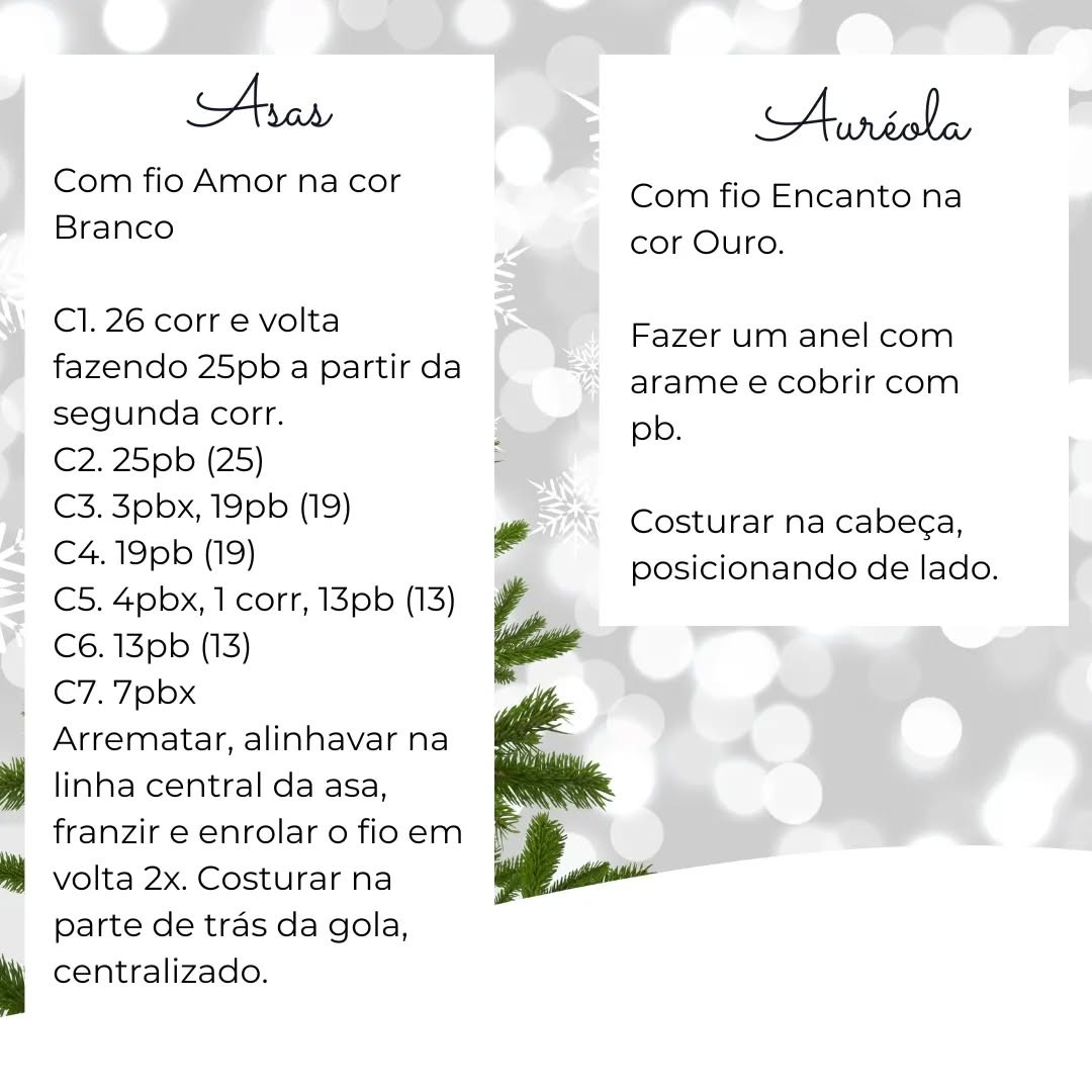 Gráfico de crochê: Anjinho fofo para Natal
