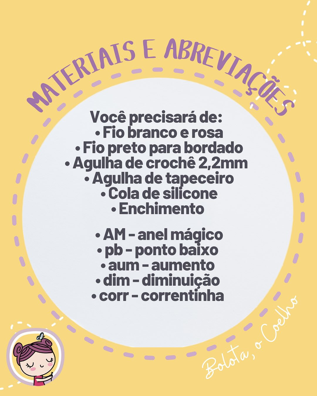 Gráfico de crochê: Bolinha Coelho da Páscoa