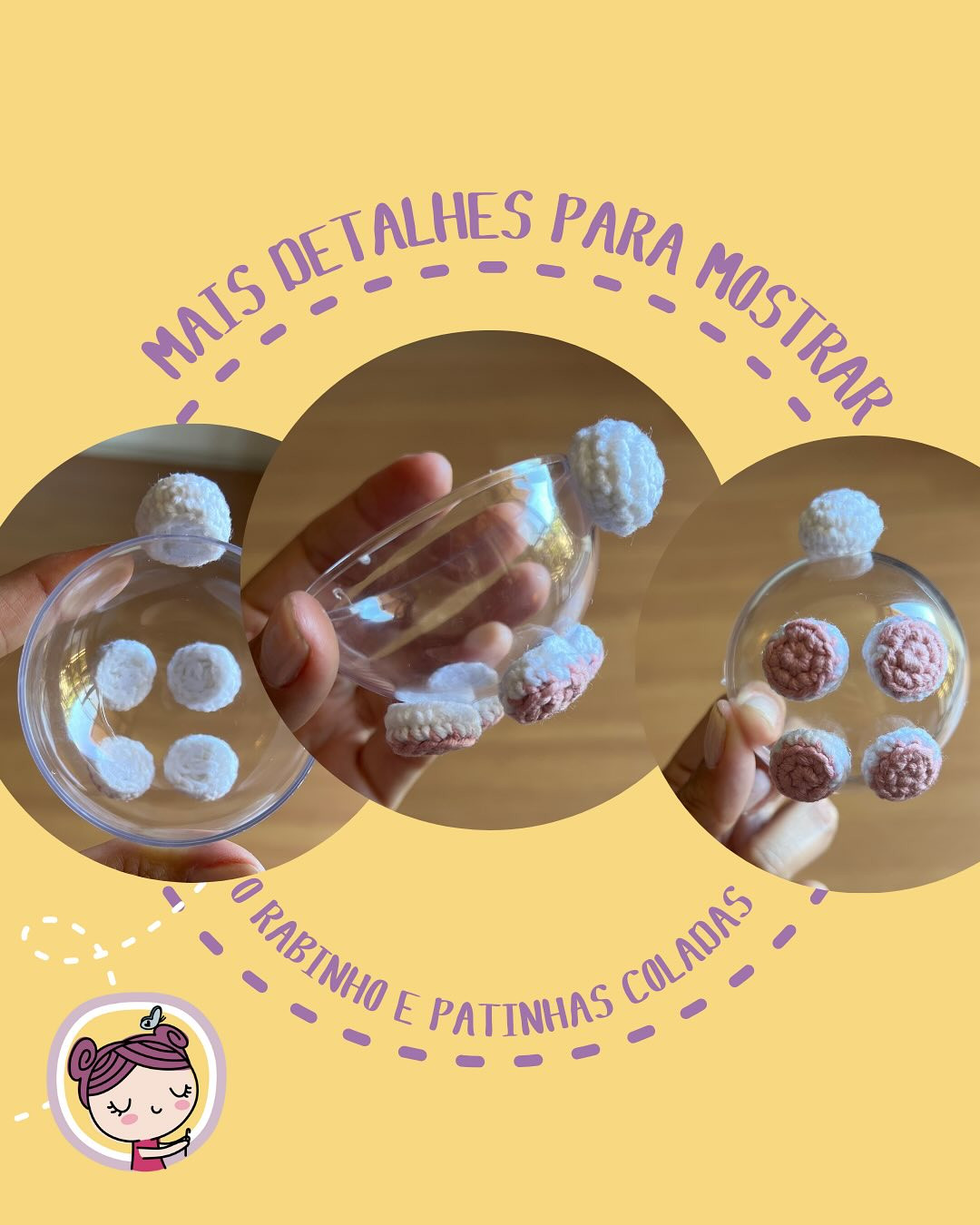 Gráfico de crochê: Bolinha Coelho da Páscoa
