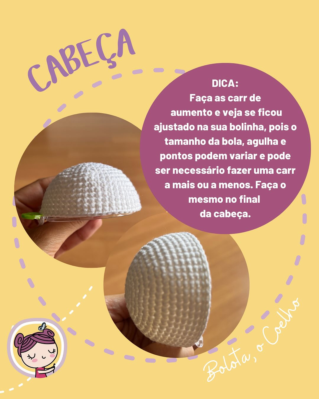 Gráfico de crochê: Bolinha Coelho da Páscoa