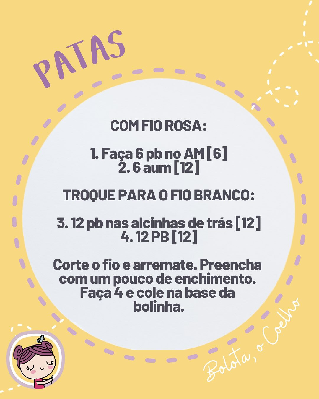 Gráfico de crochê: Bolinha Coelho da Páscoa