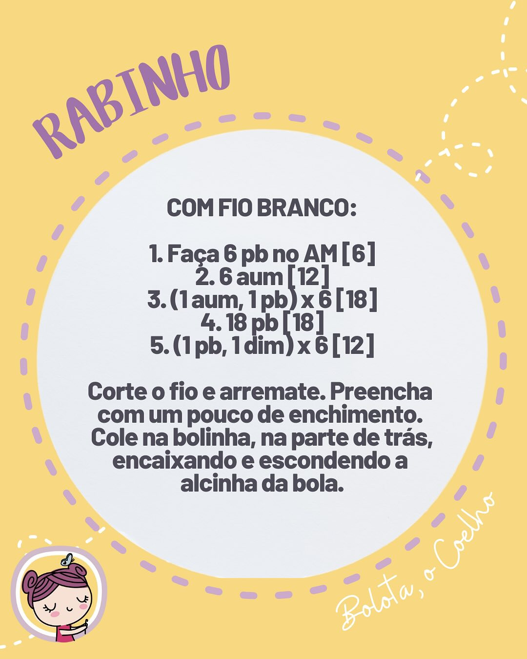 Gráfico de crochê: Bolinha Coelho da Páscoa
