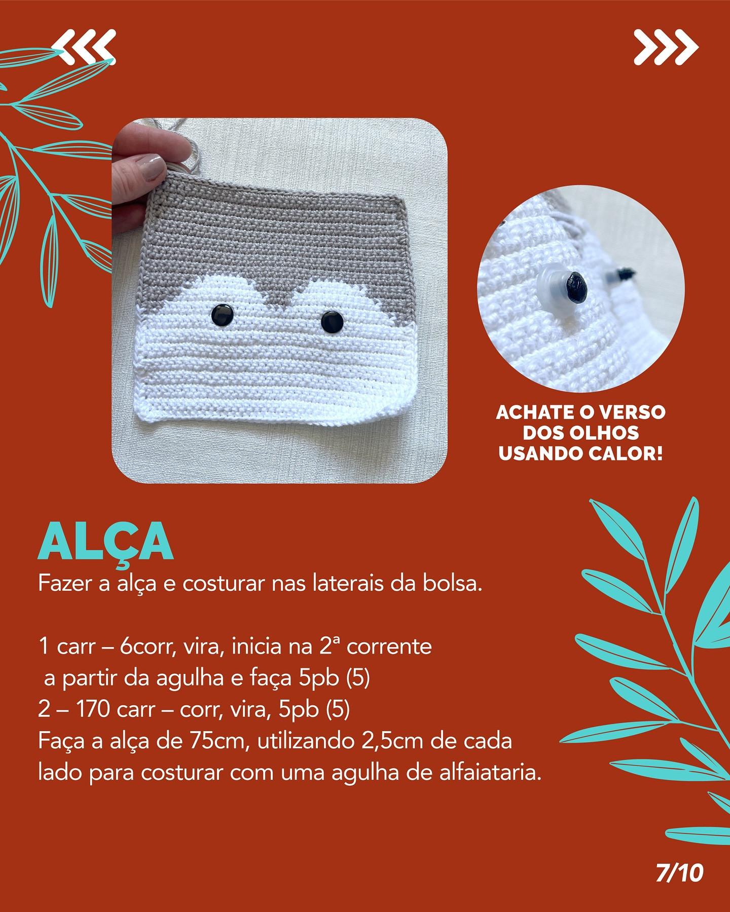Gráfico de crochê: Bolsinhas de raposa e esquilo
