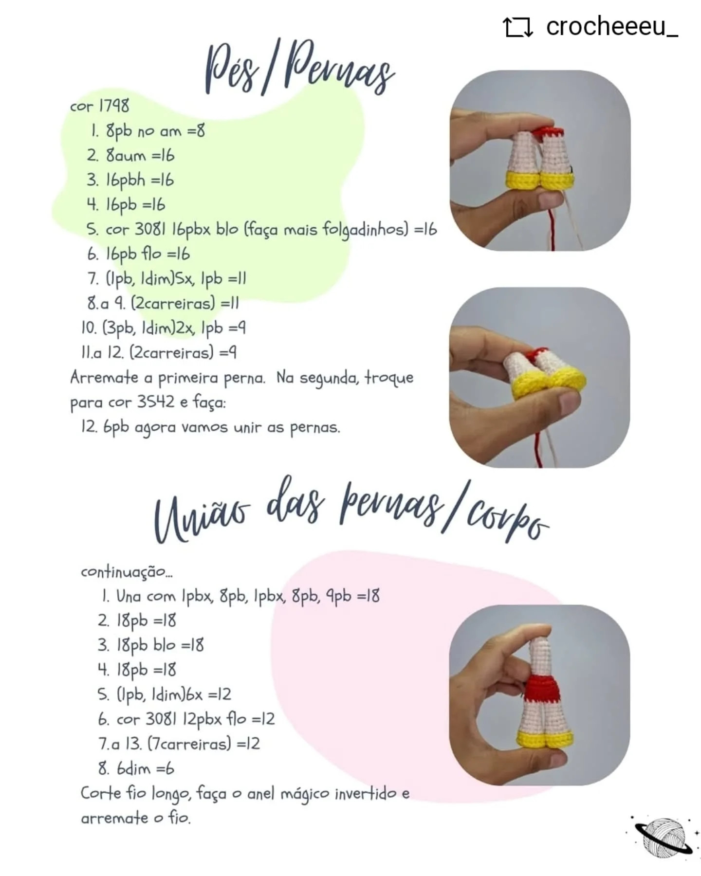 Gráfico de crochê: Boneca com chapéu amarelo