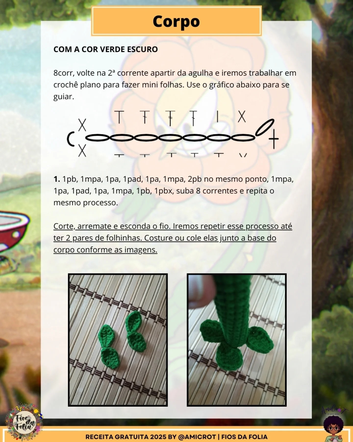 Gráfico de crochê Cagney Carnation do Cuphead