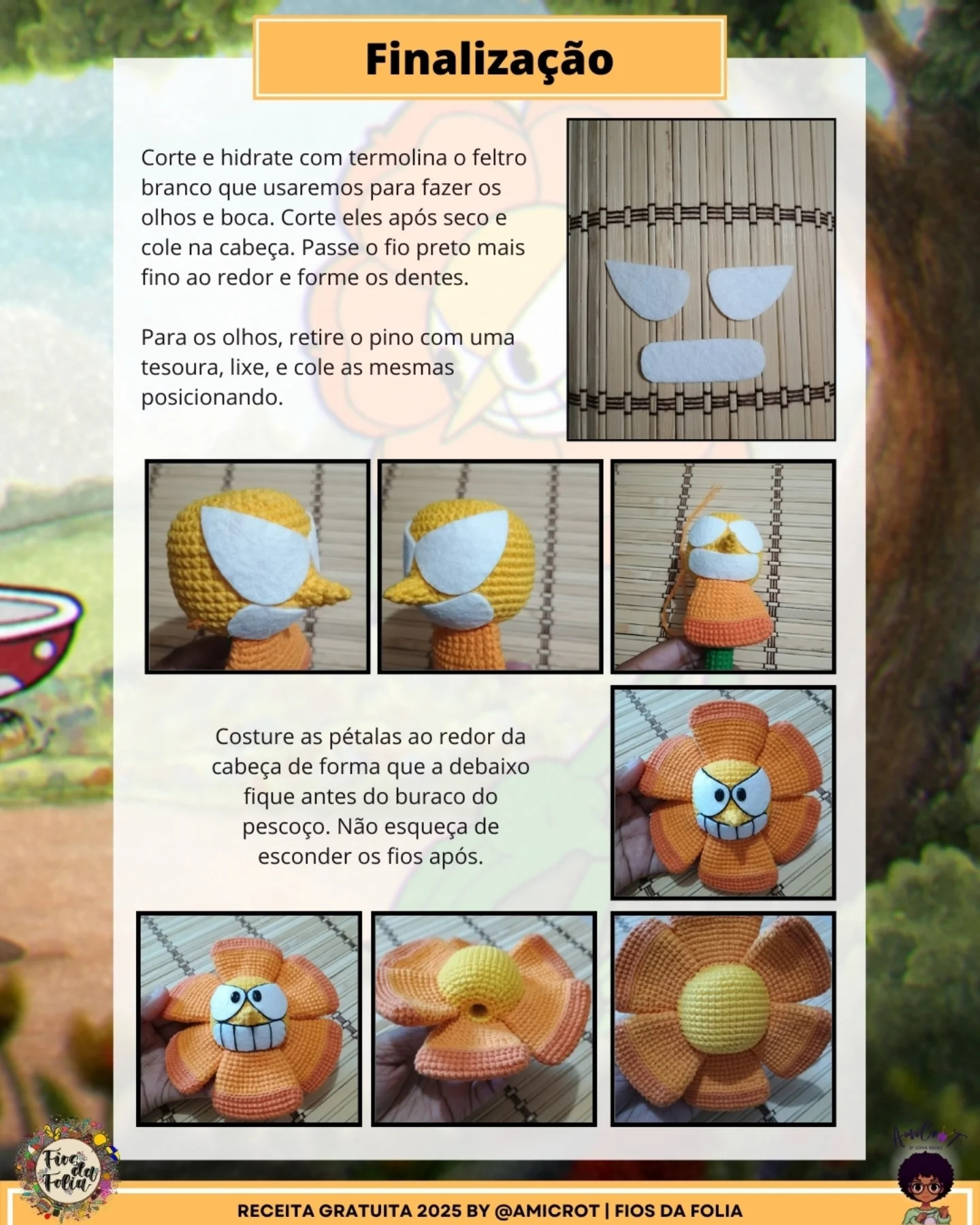 Gráfico de crochê Cagney Carnation do Cuphead