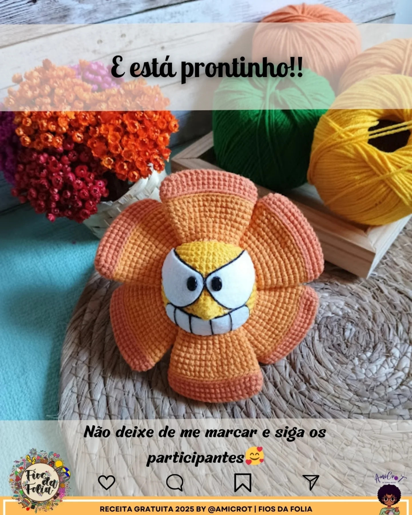 Gráfico de crochê Cagney Carnation do Cuphead