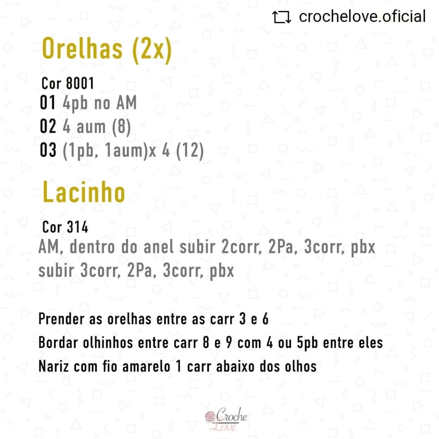 Gráfico de crochê: chaveiro Hello Kitty
