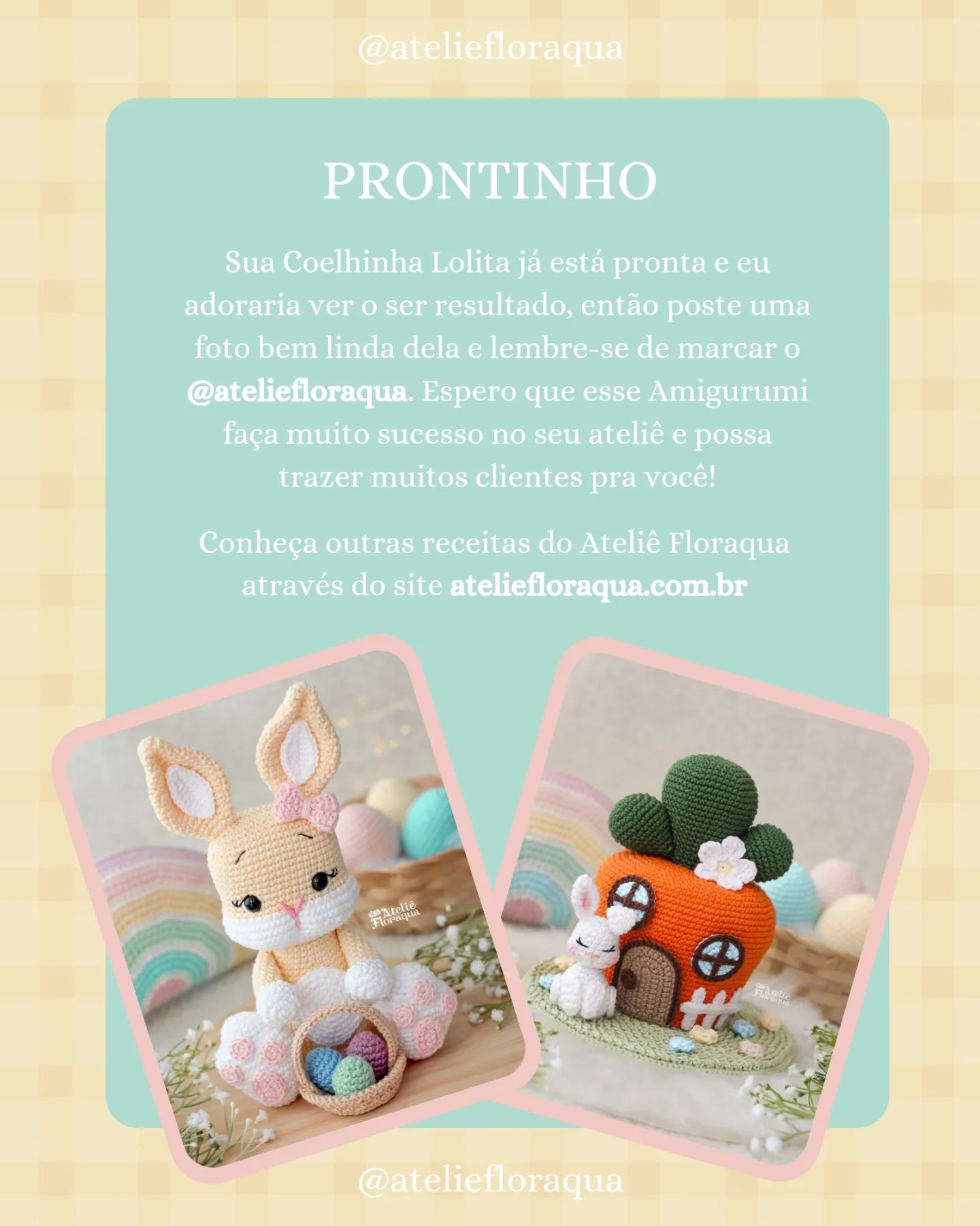 Gráfico de crochê: coelhinha Lolita porta-biscoitos