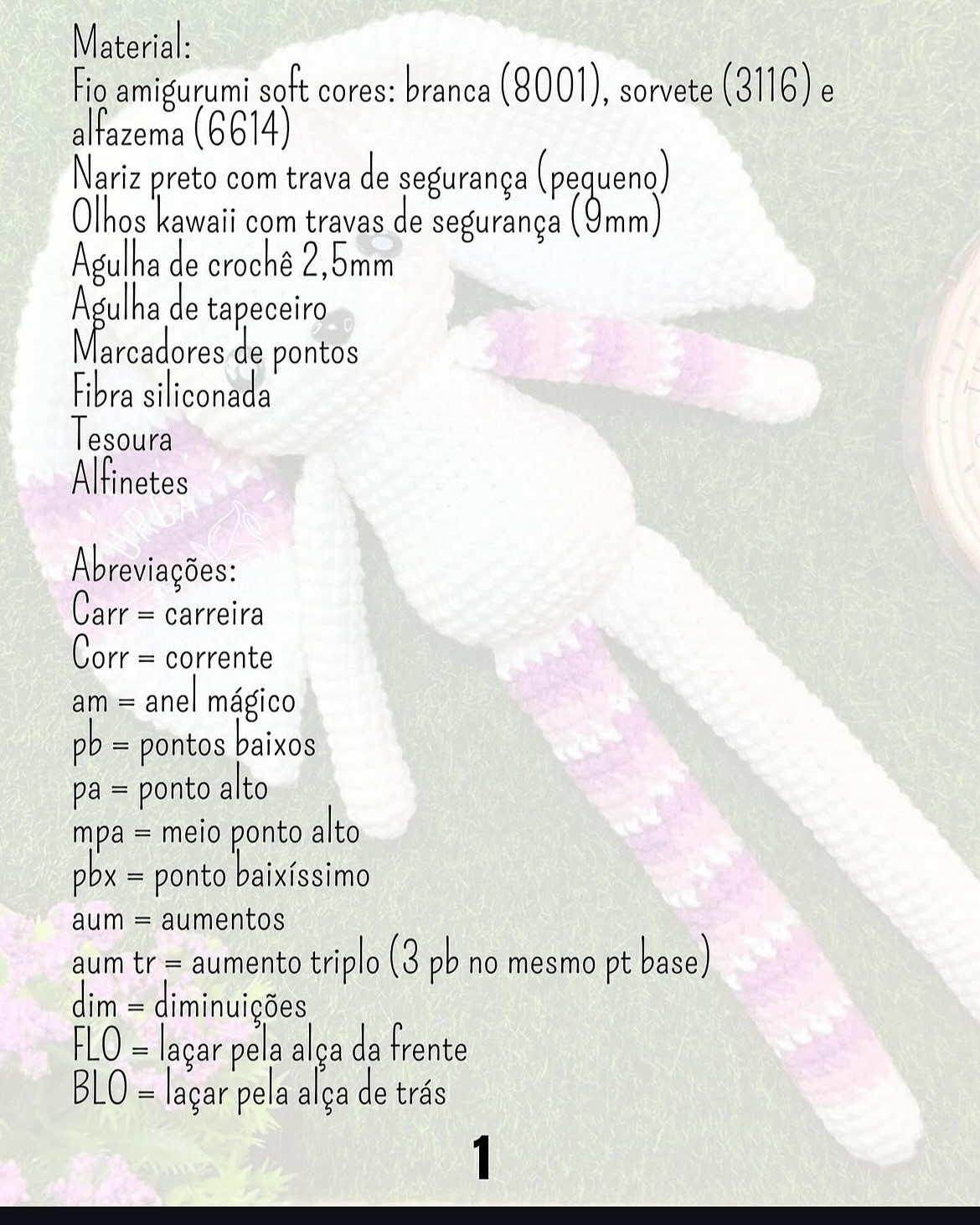 Gráfico de crochê: Coelho Zé Pancinha