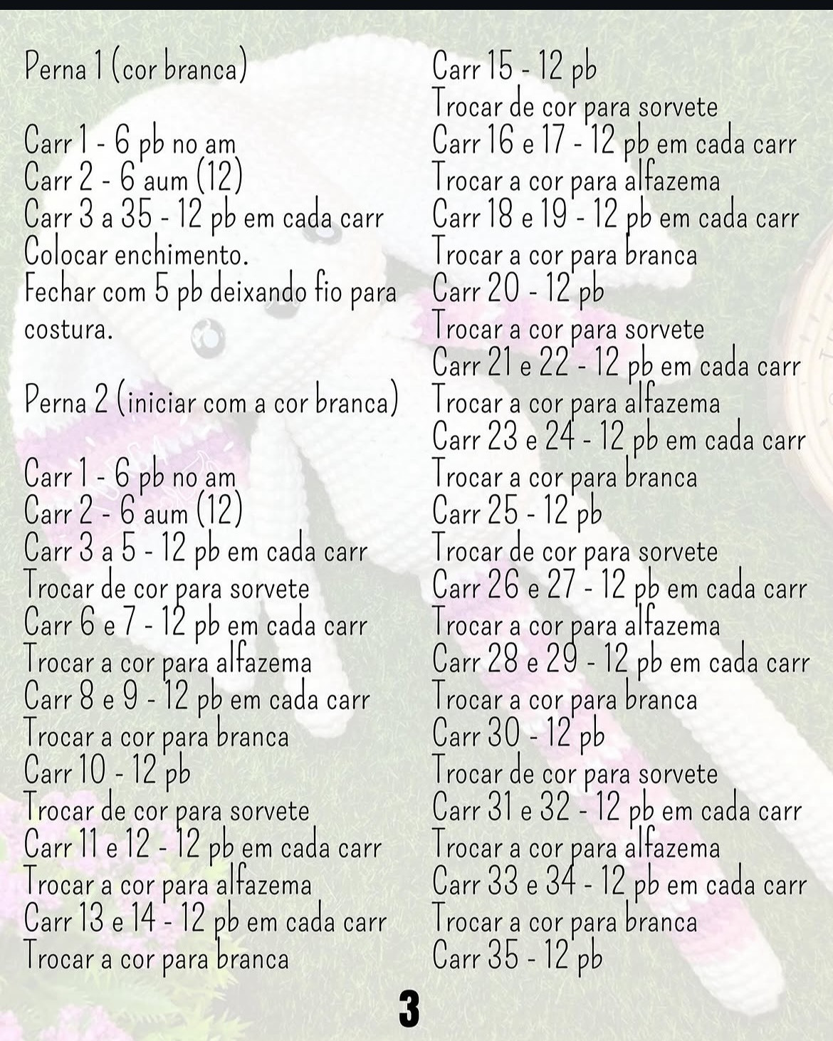Gráfico de crochê: Coelho Zé Pancinha