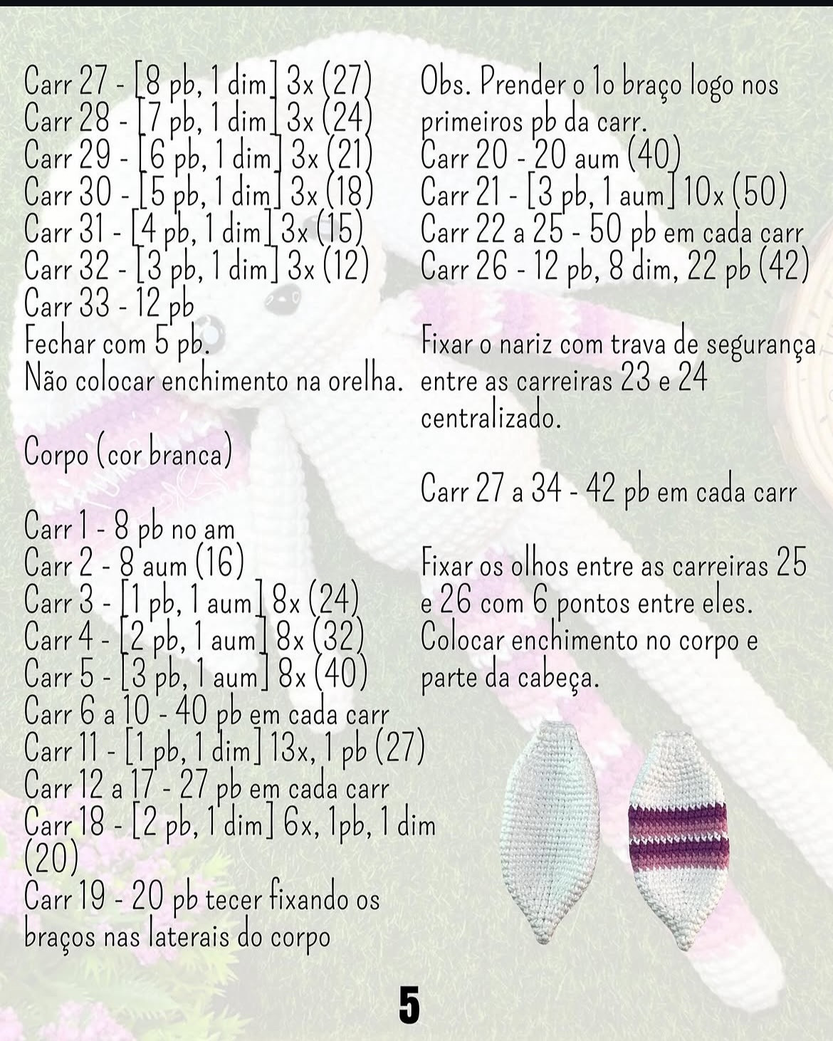 Gráfico de crochê: Coelho Zé Pancinha