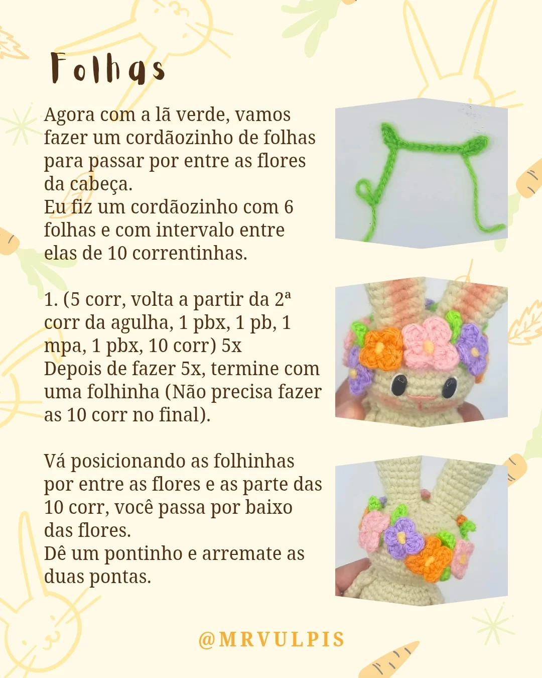 Gráfico de crochê: coelhos Stella e Jasper