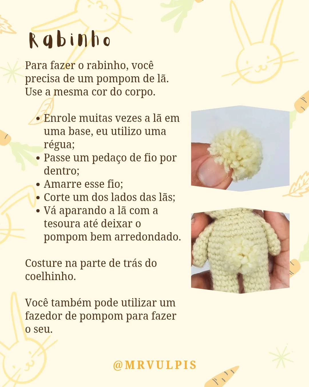 Gráfico de crochê: coelhos Stella e Jasper
