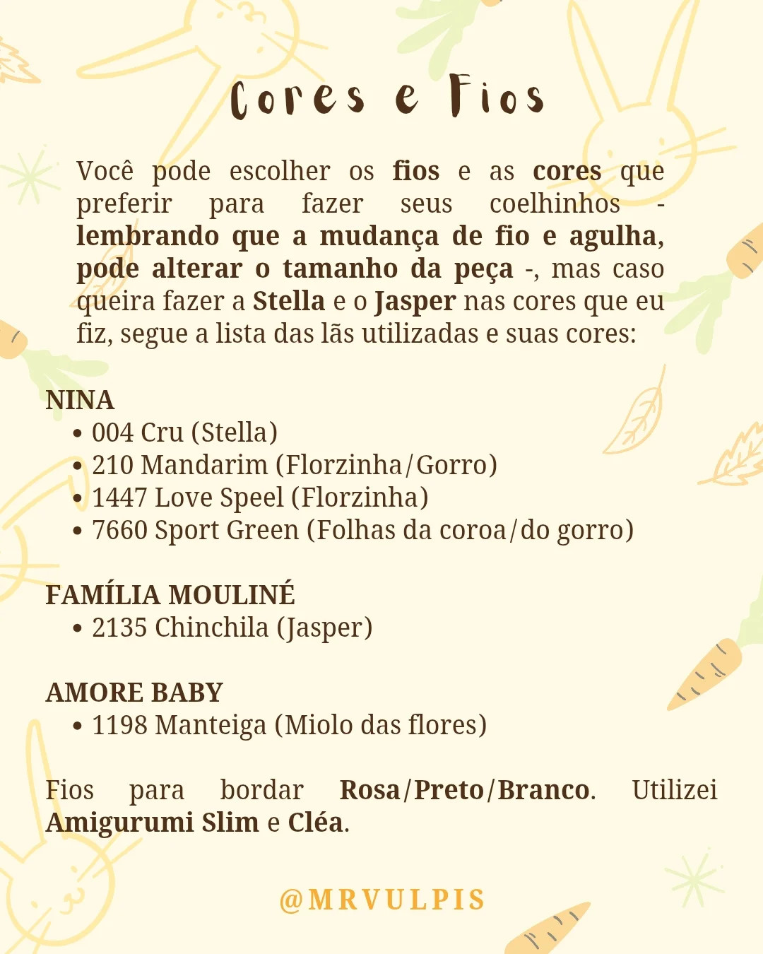 Gráfico de crochê: coelhos Stella e Jasper